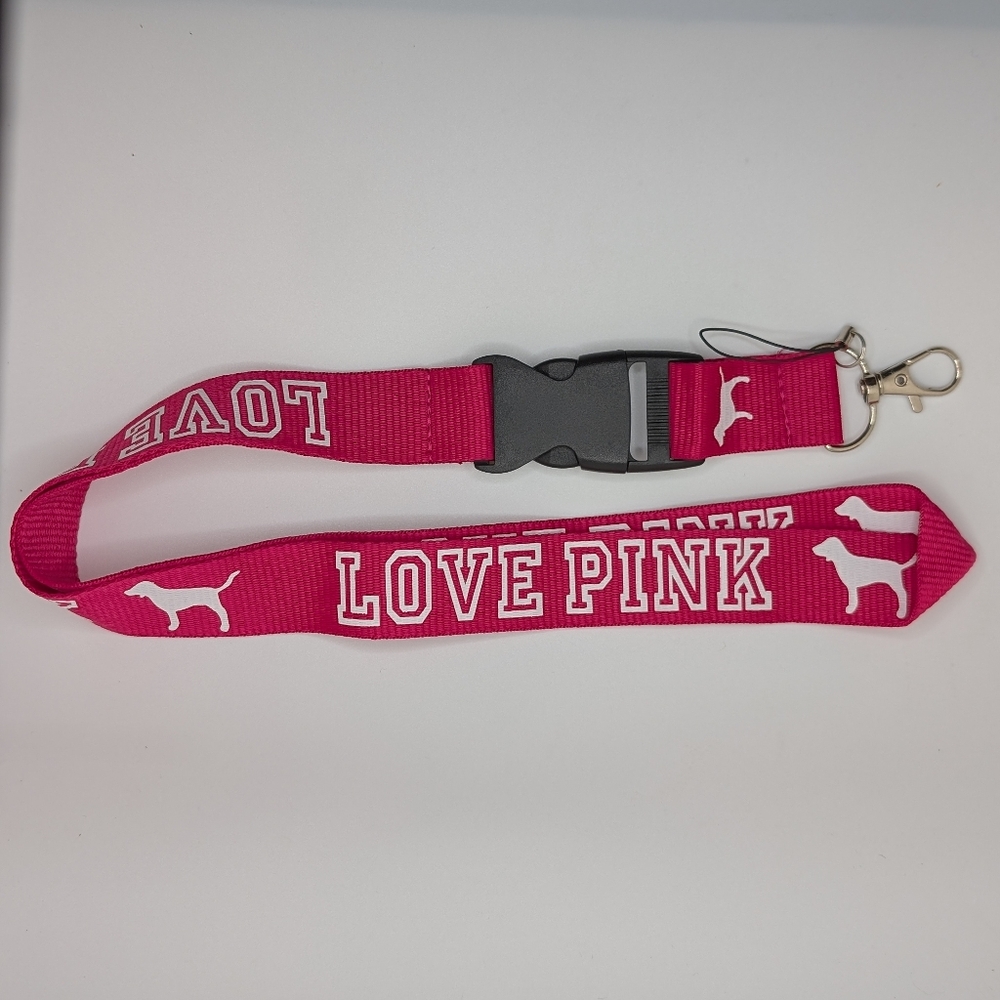 New PINK "Love Pink" by Victoria Secret Lanyard - Keys / Badge Holder